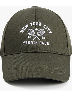 Koton Nakışlı Pamuklu Kep Şapka