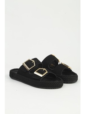 Pierre Cardin Hasır Detaylı Çift Tokalı Kadın Günlük Terlik PC-55813