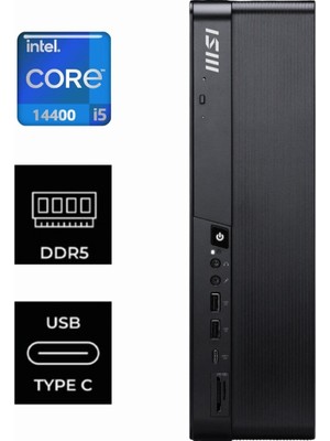 MSI Msı Pro DP80 I5-14400 A14G-004EU-K026 48GB 512GB Rtx A400 4gb W11PRO Siyah Mini Pc