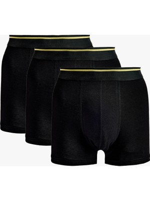 Koton Regular Fit Şerit Detaylı Basic Pamuklu 3'lü Boxer Seti
