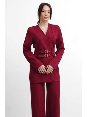 Salisburys Molly Nelly Kadın Çift Kemerli Ceket Pantolon Takım