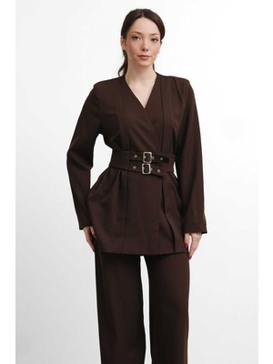 Salisburys Molly Nelly Kadın Çift Kemerli Ceket Pantolon Takım