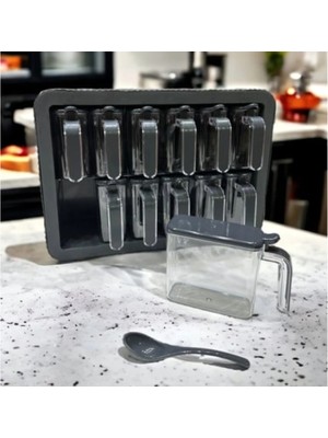 Die Grup  12'li Standlı Kaşıklı Baharatlık Seti