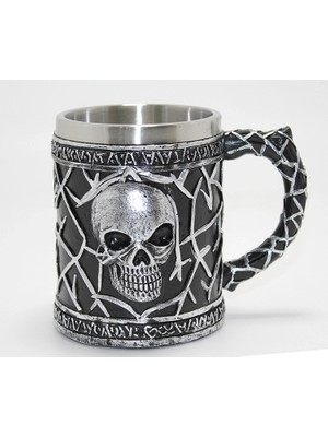 Die Grup  Gotik Kurukafa 3D Kabartmalı Paslanmaz Çelik Kupa Bardak