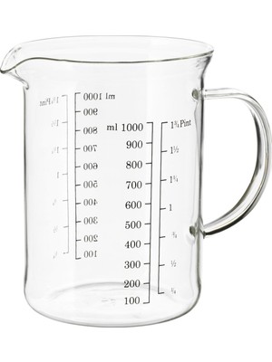 PremiumPort 1 Litre Cam Ölçü Kabı, Mıknatısla Mikrodalga Fırına Uygun