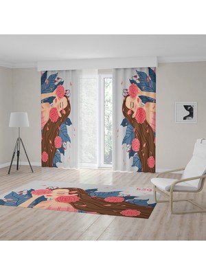 Talia Home 2 Kanat Fon Perde Çizgikarakter Beyaz Renk 140 x 240 cm Örme Kumaş