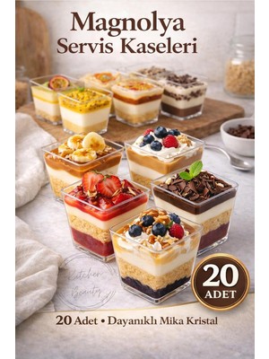 PremiumPort 20'li Kübik Mika Prizma Tatlı ve Salata Sunum Kabı Seti