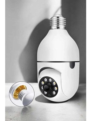 TeknoKapsül Wifi Kamera Duylu Ampul Görünümlü 360 Derece Dönebilen Ev Kamerası