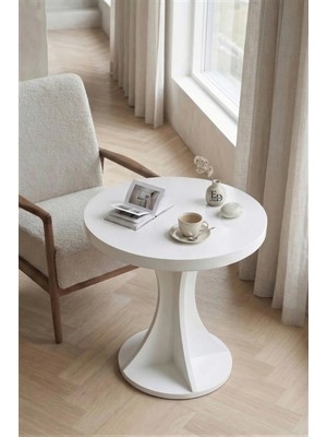 ED Efelez Design Fiskos Sehpa , Orta Sehpa , Tulip Kahve Sehpası , Yan Sehpa , Beyaz Tabla