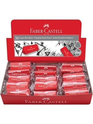  faber-castell üçgen okul silgisi, dust-free (30 lu paket)