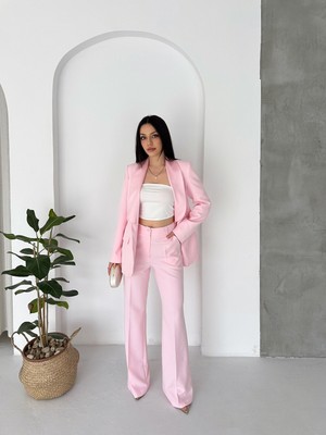 Vuntal Saten Şal Yakalı Ikili Takım Blazer