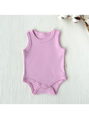 Mimu Baby %100 Pamuk Pointel Çıtçıtlı Bebek Zıbın - Pembe