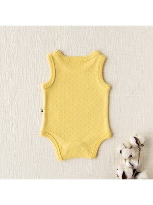 Mimu Baby %100 Pamuk Pointel Çıtçıtlı Bebek Zıbın - Sarı