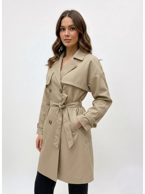 Parla Trençkot Düymeli Bej