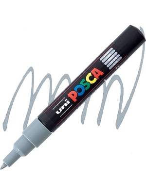  uni-ball posca 0.7 su bazlı boyama kalemi markörü gri n pc-1m (6 lı paket)