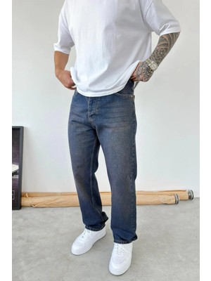 HAFKA Vintage Mavi Soft Degrade Baggy Pantolon