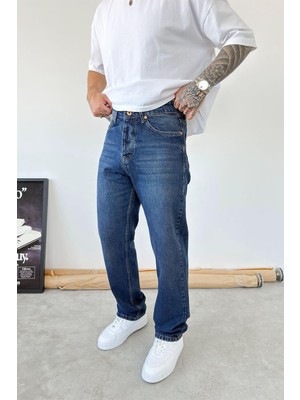 HAFKA Vintage Mavi Soft Degrade Baggy Pantolon
