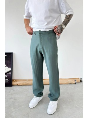 HAFKA Haki Modal Kumaş Baggy Pantolon