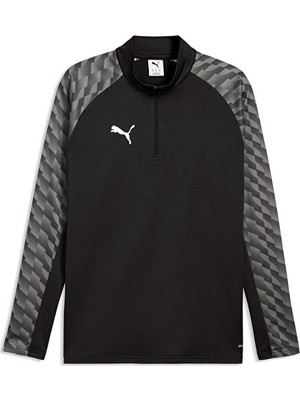 Puma TEAMLIGA26 Training 1/4 Zip Erkek Futbol Antrenman Uzun Kollu Tişört 65972403 Siyah