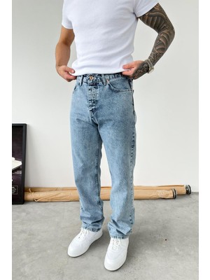HAFKA Buz Mavi Basic Baggy Pantolon