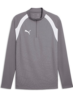 Puma TEAMFINAL26 Training 1/4 Zip Erkek Futbol Antrenman Uzun Kollu Tişört 65967913 Gri