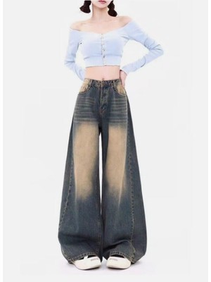 Butik Yıkamalı Baggy Jean Pantolon
