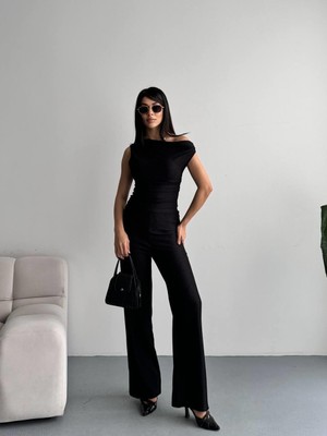 Shopping Shop Düşük Omuz Ikili Takım Sıyah