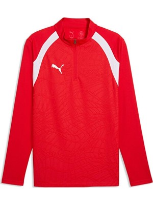 Puma TEAMFINAL26 Training 1/4 Zip Erkek Futbol Antrenman Uzun Kollu Tişört 65967901 Kırmızı