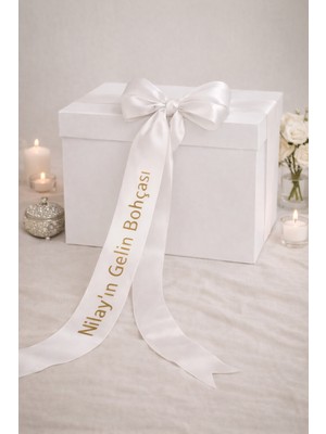 Frisson Beyaz Gelin Bohça Kurdelesi , Bohça Süsü, Gelin Çeyiz Düğün Nişan Valiz Bavul Söz Nikah Süsü 1 Adet