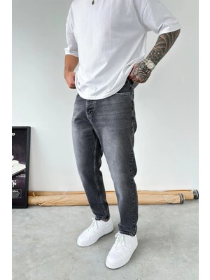 HAFKA Gri Ters Dikiş Detay Boyfriend Pantolon