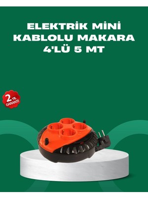 Epilons 5 Metre Kablolu 4’lü Kırmızı Priz Makara
