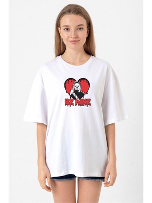 Be Mine Michael Myer Beyaz Kadın Oversize Tshirt