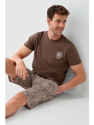 Arnetta 3669 Erkek Bermuda Pijama Takım
