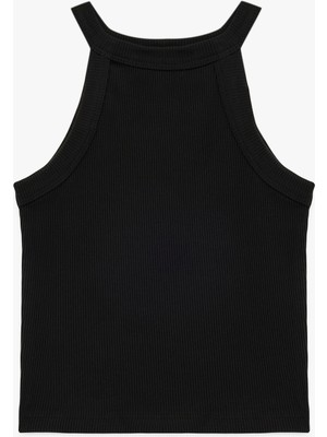 Koton Ribanalı Halter Yaka Kolsuz Pamuklu Crop Atlet