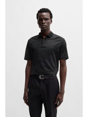Boss Erkek Polo Yaka Geometrik Desenli Kısa Kollu 001 Polo Yaka T-Shirt 50524067-001