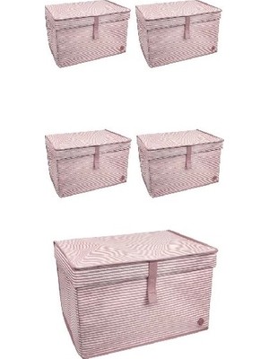 TeknoKapsül Düzenleyici Kutu Organizer Cırtlı Saklama Hurç Maxi Boy 30CM x 40CM x 50CM (5 Adet)