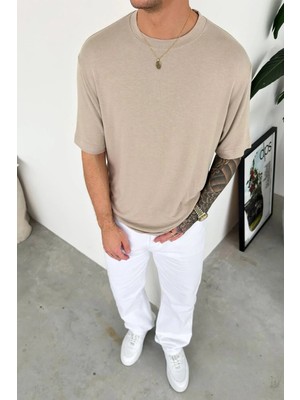 HAFKA Taş Basic Soft Likralı Relaxed Triko Tişört