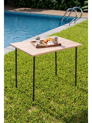 Woodensa Tak Kullan Kamp Masası Bahçe ve Balkon Masası Çam Sunta 60 x 45 x 49 cm
