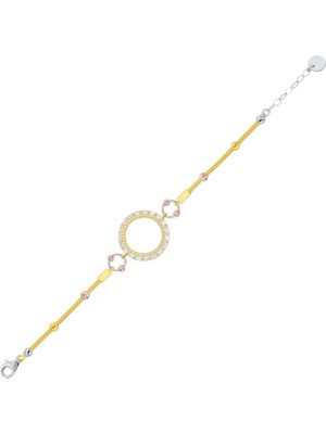 INNUENDO JEWELRY 925 Ayar Gümüş Renkli Boncuklu Çeyrekli Bileklik