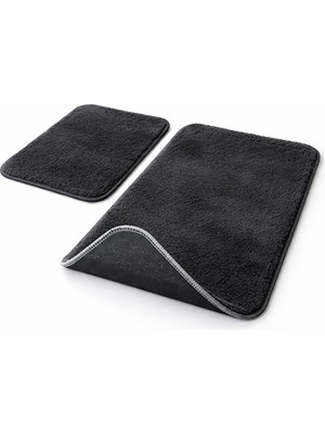 Halımax Yıkanabilir 2’li Banyo Paspas Seti Ultra Yumuşak Peluş 40X60 60X90 Ikili Banyo Halısı