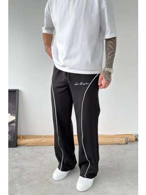 HAFKA Siyah Los Angeles Nakış Baggy Eşofman