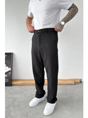 HAFKA Siyah Fitilli Baggy Pantolon