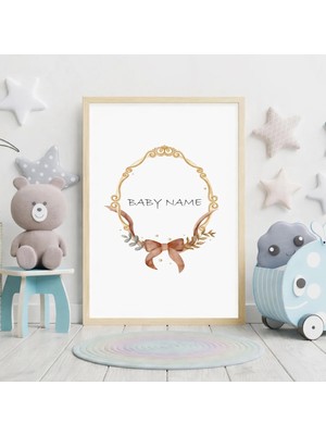 Voba Store Çocuk Odası Kişiselleştirmiş Isim Çerçeve Görünümlü Mdf Tablo-59
