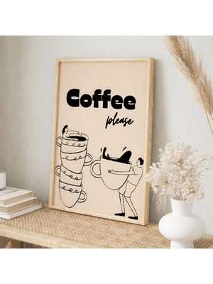 Voba Store Voba Kahve Temalı Minimal Çerçeve Görünümlü Mdf Tablo -58