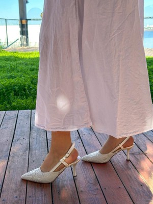 Erva'nın Butiği Krem Dantelli (Slow) Topuklu Kadın Stiletto
