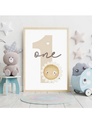 Voba Store Voba Çocuk Bir Yaş Doğumgünü Çerçeve Görünümlü Mdf Tablo- 91