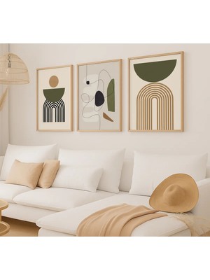 Voba Store Voba 3 Parça Bohem Çerçeve Görünümlü Şık Mdf Tablo SETI-101