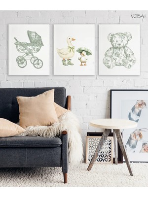 Voba Store 3 Parça Çocuk Odası Ayıcık Mdf Tablo