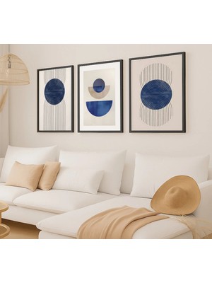 Voba Store 3 Parça Bohem Temalı Çerçeve Görünümlü Mdf Tablo Seti 95-1 Siyah