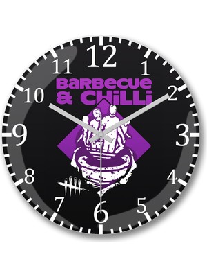 Büyük Boy Barbecue ve Chilli Temalı Bombeli Duvar Saati, Gerçek Cam